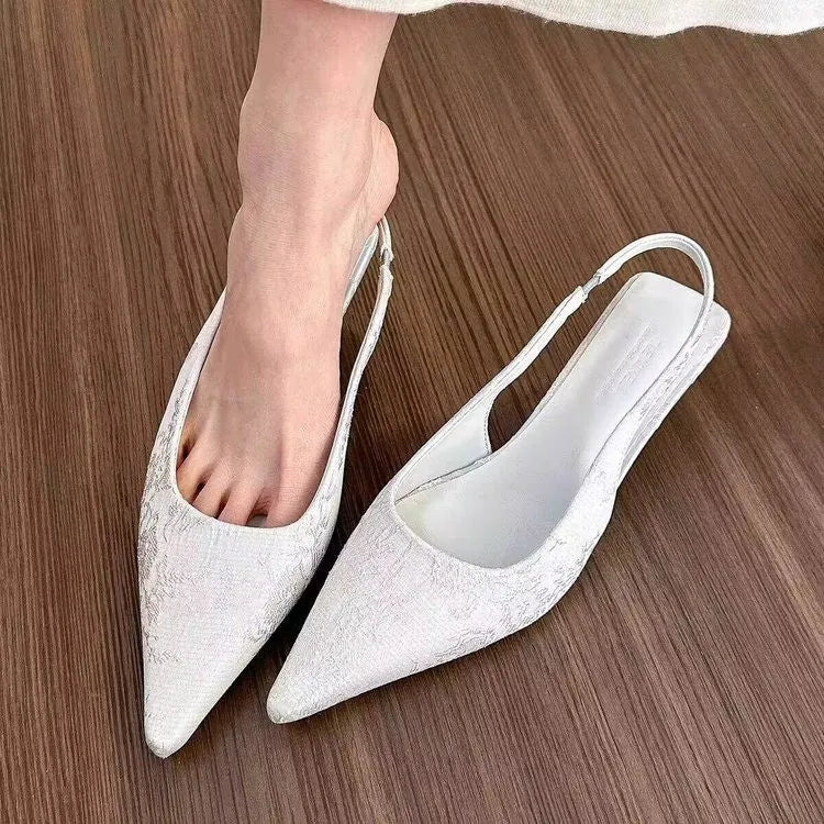 Women's Mary Jane stiletto heels with buckle, mid heel 3-6cm, cotton lining, available in milky white