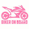 Motorcycle reflective sticker in pet material showing size options and colour variations