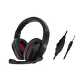 Black wired gaming headset with 6.3mm plug and 40mm speakers for PC computer gaming