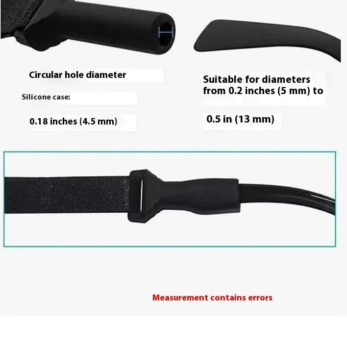 Black adjustable glasses strap with silicone earpiece ends for adult and children's eyewear security
