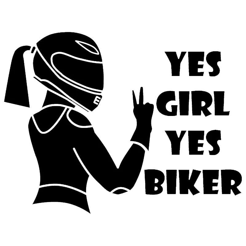 Cool Girl Rider car decorative waterproof sticker measuring 16cm by 15cm