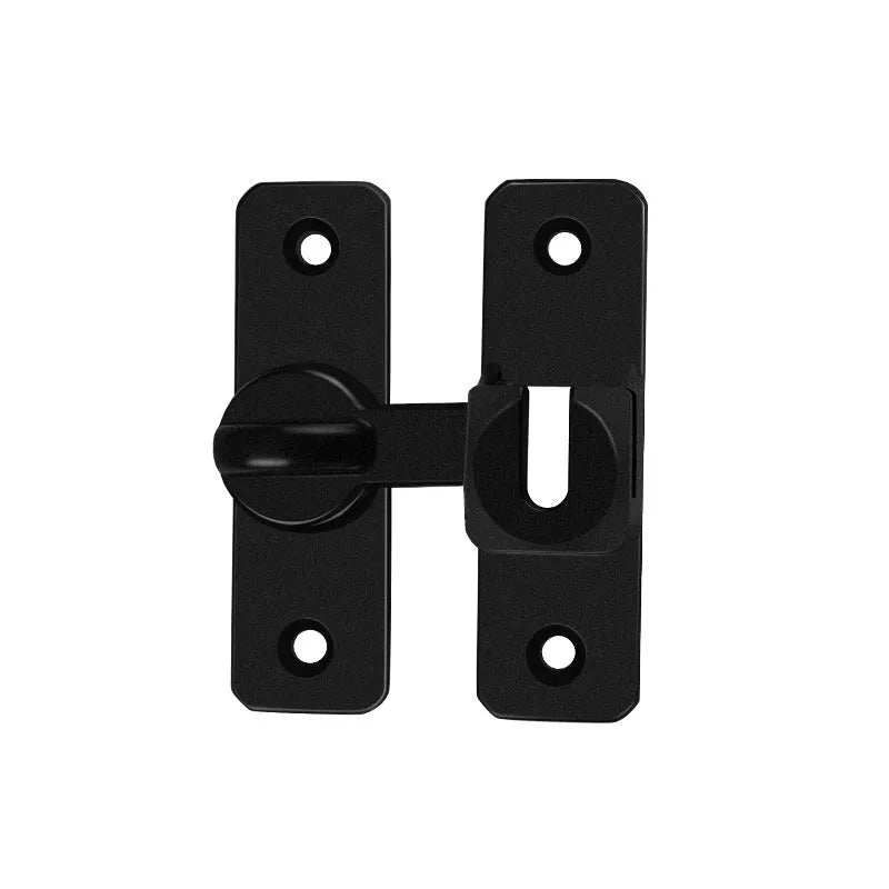 Aluminium alloy punch-free door latch in silver with screws, universal 90/180 degree