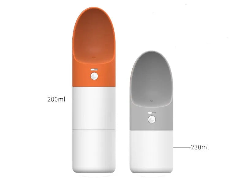 Moestar Rocket pet drinking cup in white gray with splash-proof water outlet and one-button lock