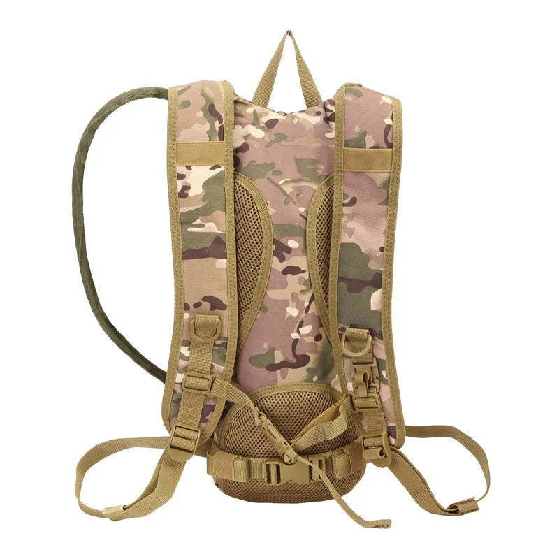Multifunctional large capacity camouflage outdoor water bag made of Oxford cloth for cycling and hiking