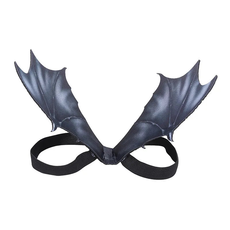 Black cloth bat wings for pets in three sizes for Halloween costumes