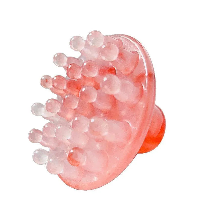 Brown plastic disc massage comb with 21 teeth for head meridian health massage