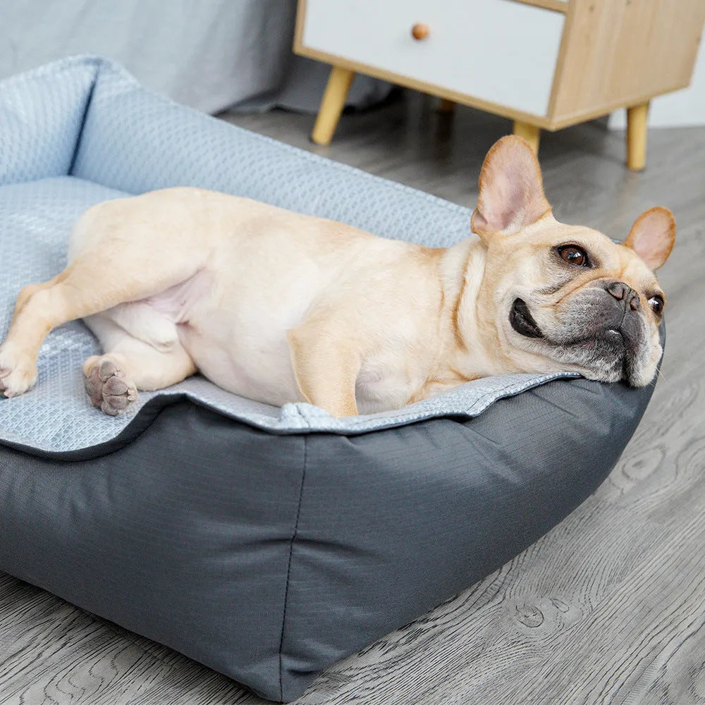 Soft summer pet bed in nest style with removable cover, size Large 90x70x25cm for pets up to 30kg