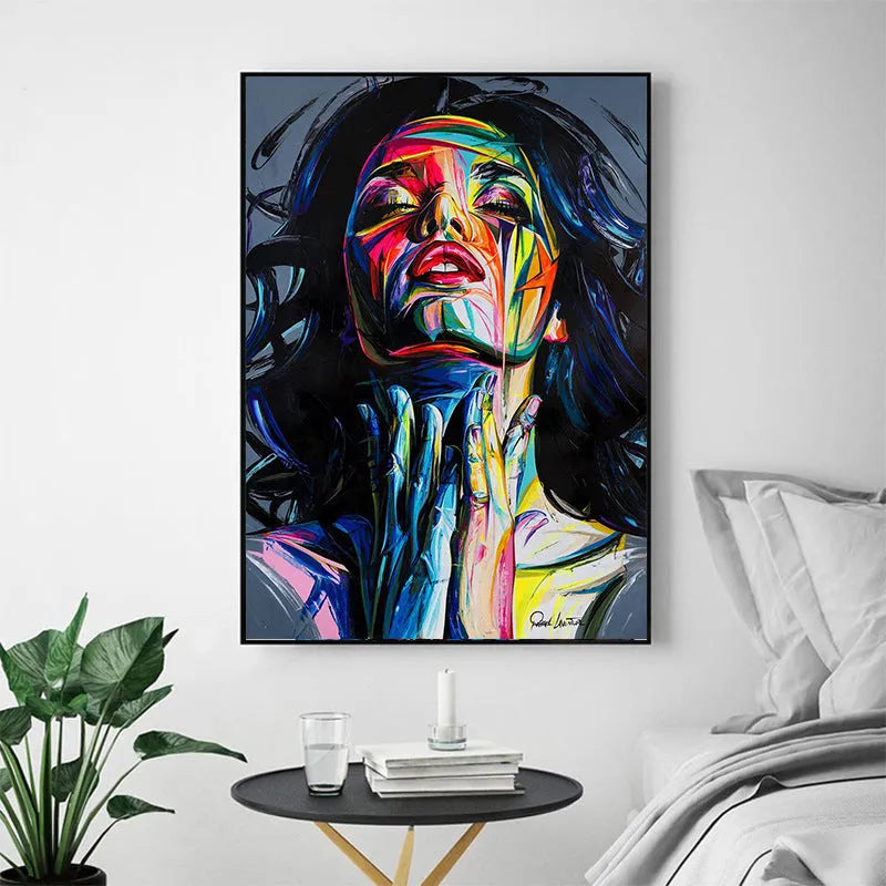 Smokey Girl black personal portrait computer inkjet painting on non-woven material