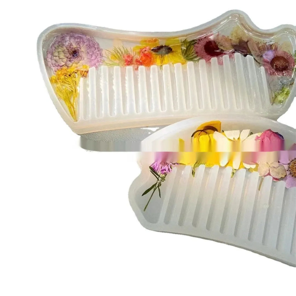 Crystal glue mirror glossy resin comb in three colour options 01 02 03 compact size under 10cm