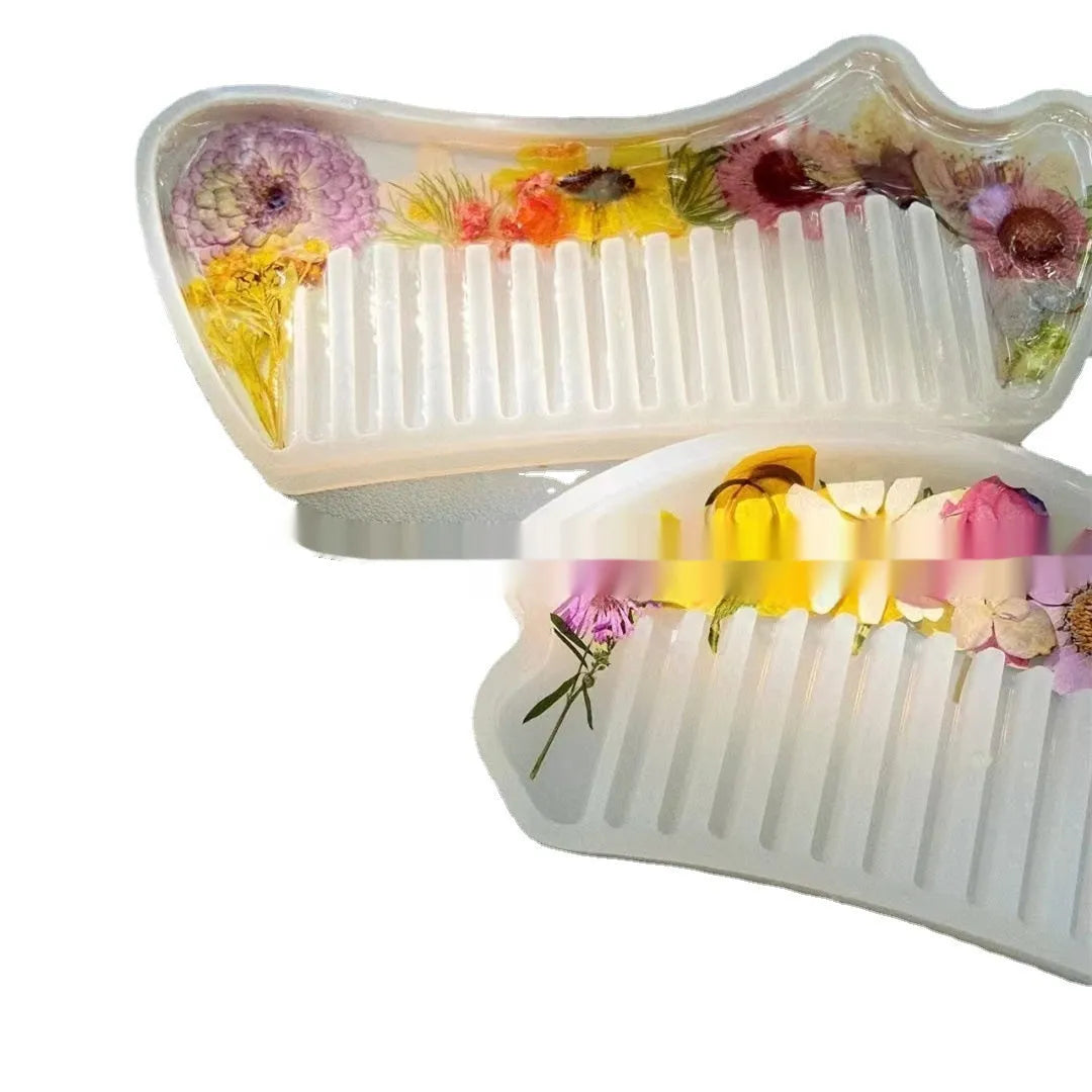 Crystal glue mirror glossy resin comb in three colour options 01 02 03 compact size under 10cm
