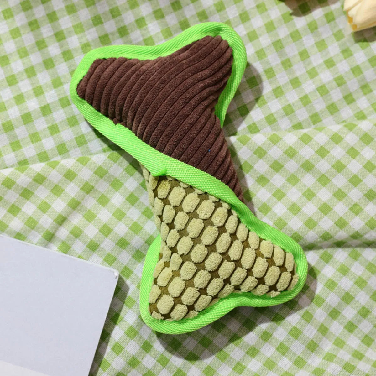 Bite-resistant teddy dog toy with sound bone model in blue, green, and pink colours
