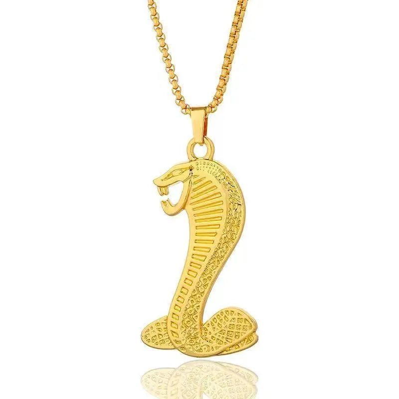 Gold-coloured geometric alloy pendant necklace for women with inlaid zircon stone details.
