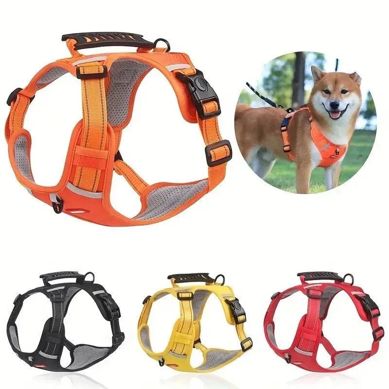 Adjustable dog chest harness traction rope in multiple colours with breast strap