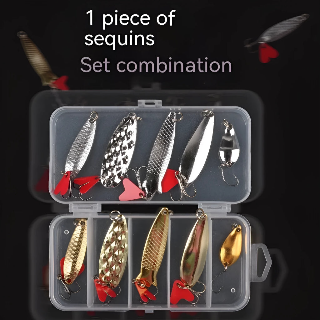 Pineapple lure metal sequins in gold and silver colours for fishing tackle boxes