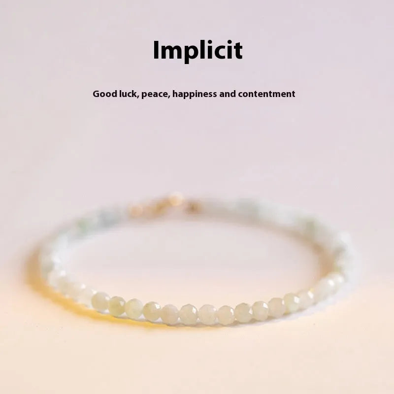 Women's Korean style retro bracelet with a jade ball charm on a chain.
