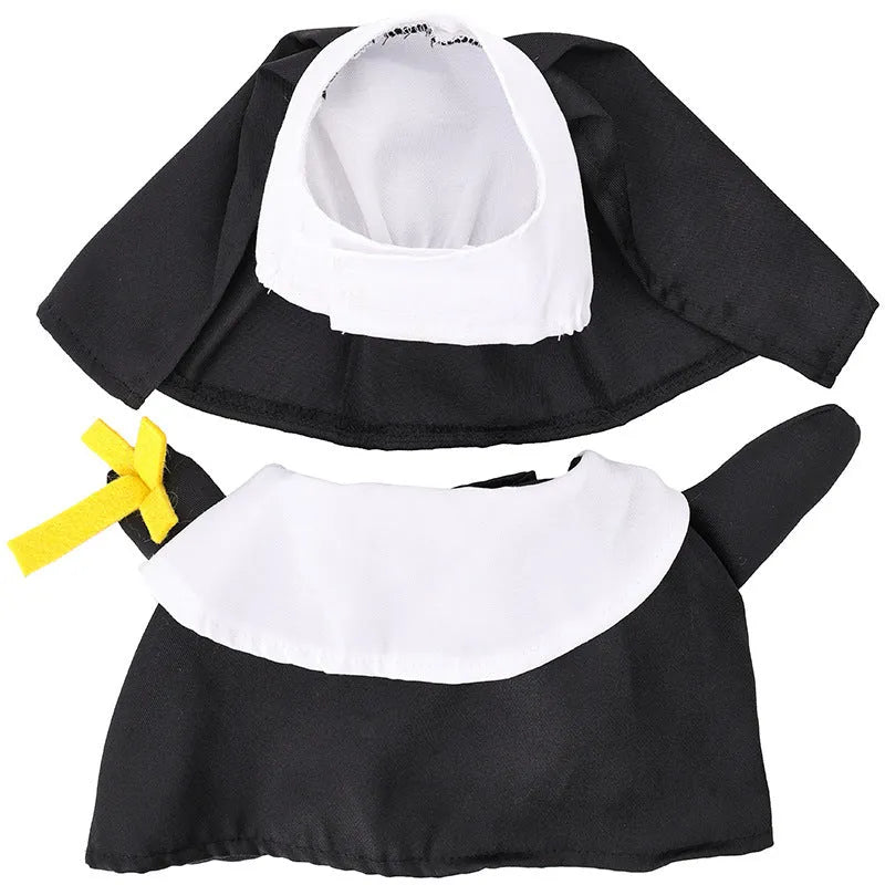 Black polyester nun pet costume for cats and dogs, free size, Halloween dress-up