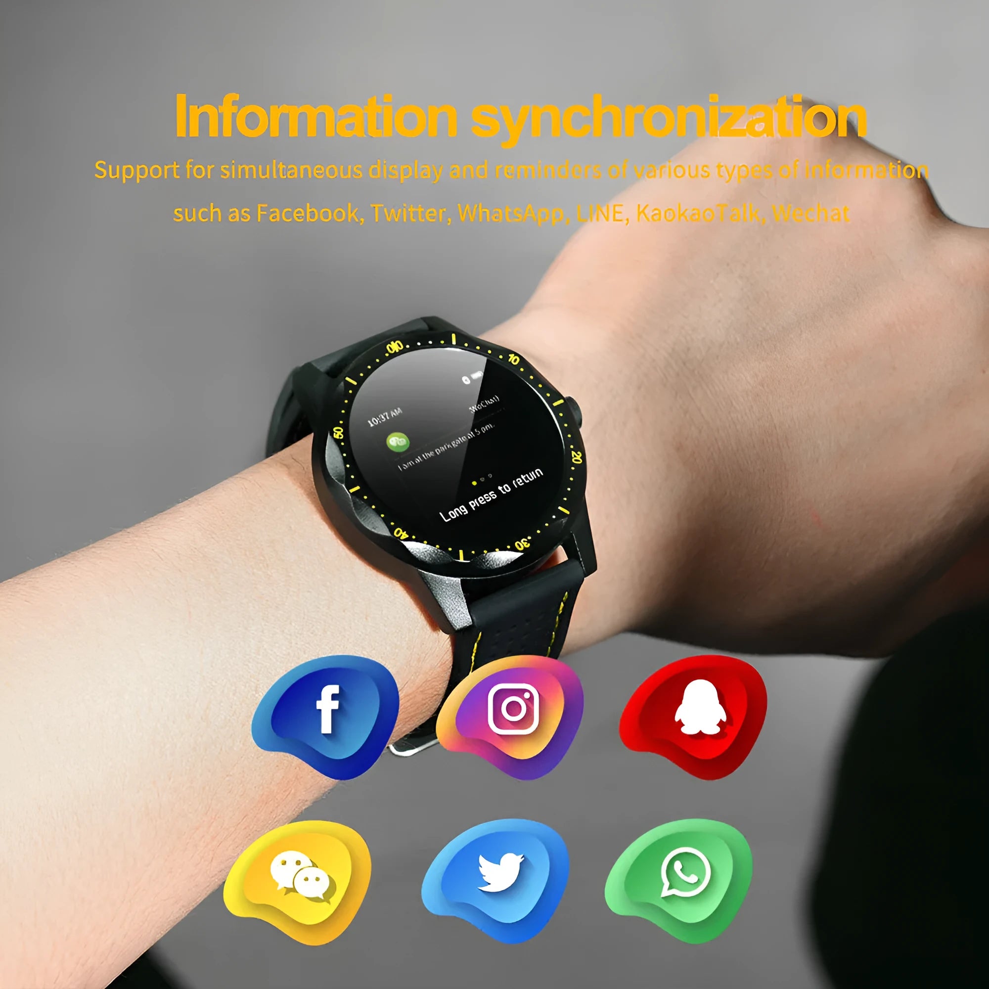 COLMI SKY1 smart watch in red, white and yellow with colour display
