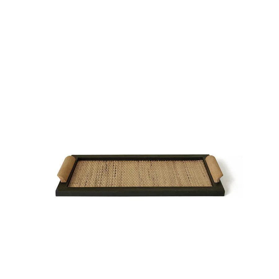 Pine wood compartment dining tray in elegant house style, shown in small and large sizes.