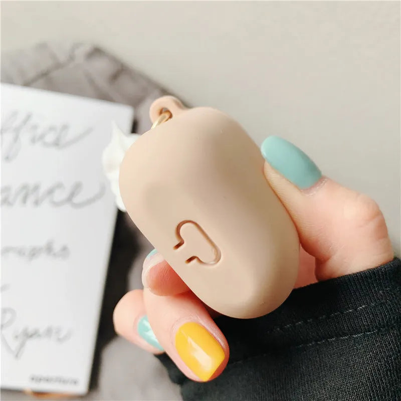 Silicone cylinder ice cream case protector for Apple AirPods 2 wireless headphones in pastel colours