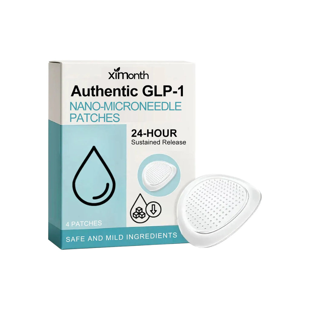 Box of 4 body nursing adhesive firming skin patches with acetyl hexapeptide-8 and mint leaf ingredients