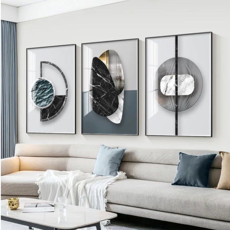Abstract geometric canvas painting print wall poster in fashion simplicity style, multiple size options available