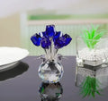 Geometric K9 crystal glass rose decoration in a choice of seven colours on a plain background.