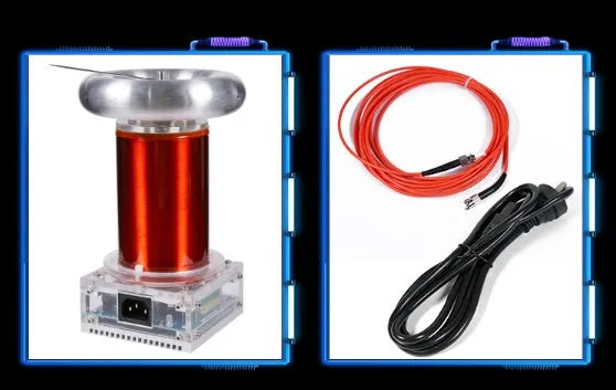 Tesla coil driver board unit with controller and cables for generating musical plasma arcs