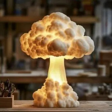 Mushroom cloud shaped table lamp with modern art design and USB power socket
