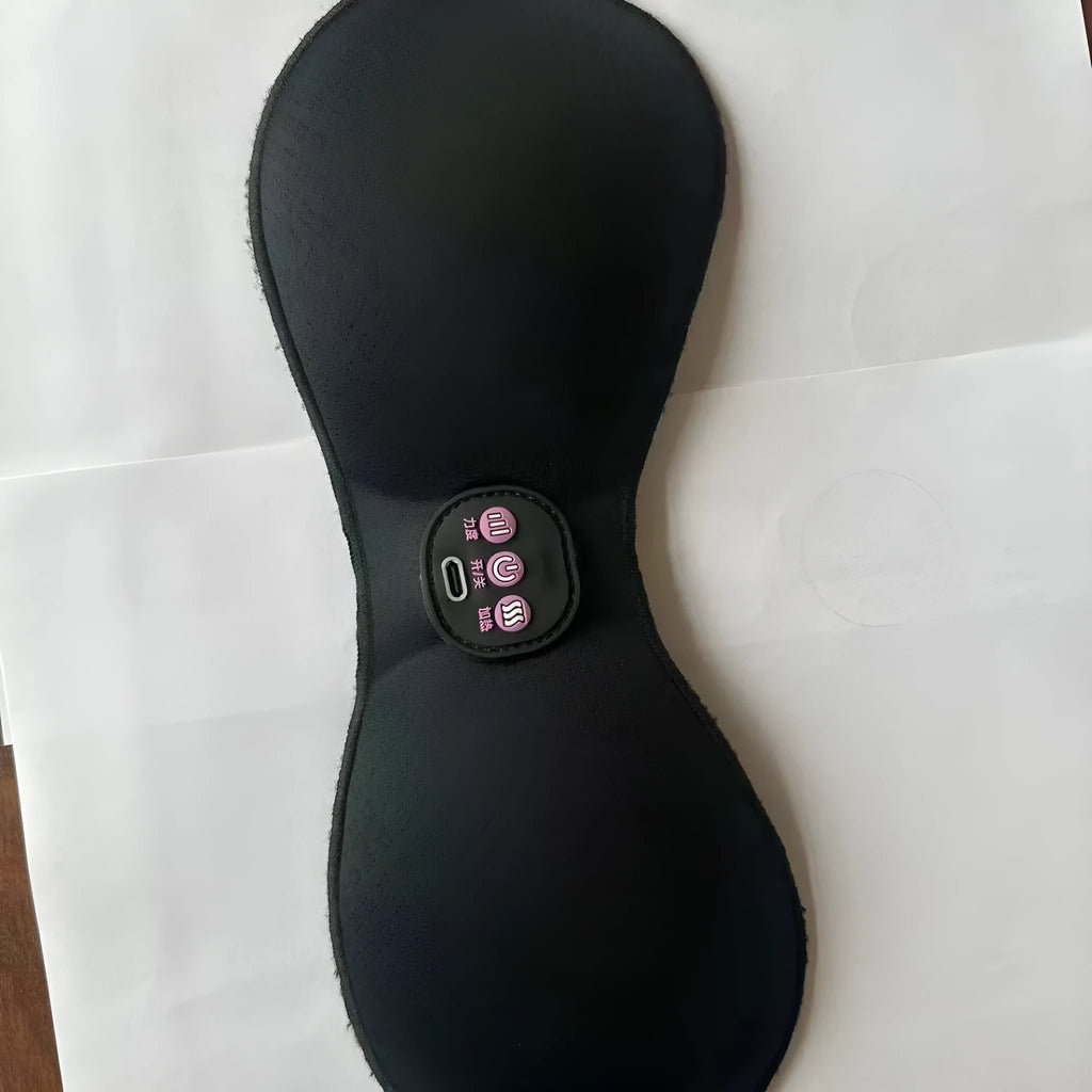 Black electric massage chest stickers with 3-key English control interface for breast stimulation