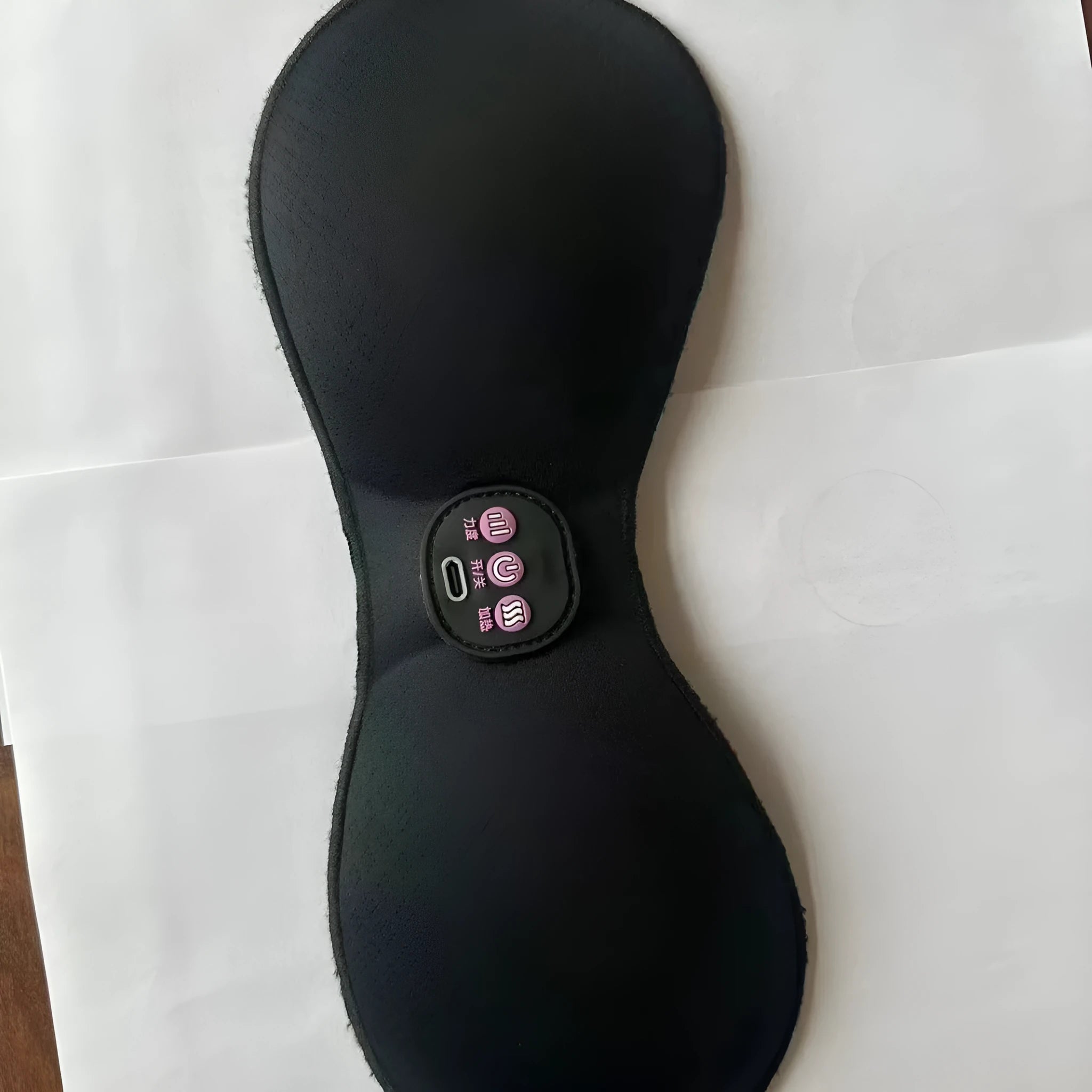 Black electric massage chest stickers with 3-key English control interface for breast stimulation