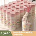 Pink degradable argy wormwood mosquito repellent garbage bags with drawstring closure