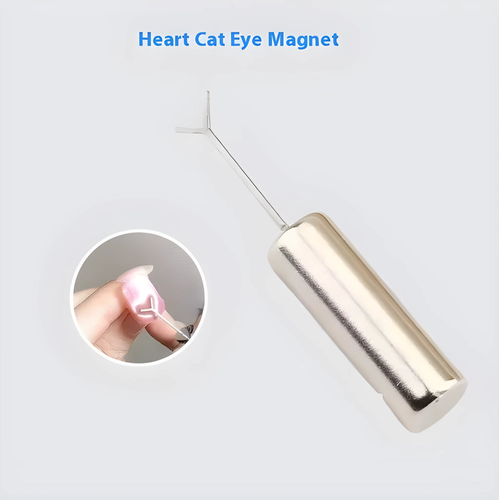 Manicure magnet suction love cat eye series tool with 9x30mm cylindrical magnet and Y-shaped metal bracket
