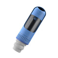 Dark blue, white or yellow portable dog water bottle with integrated drinking bowl