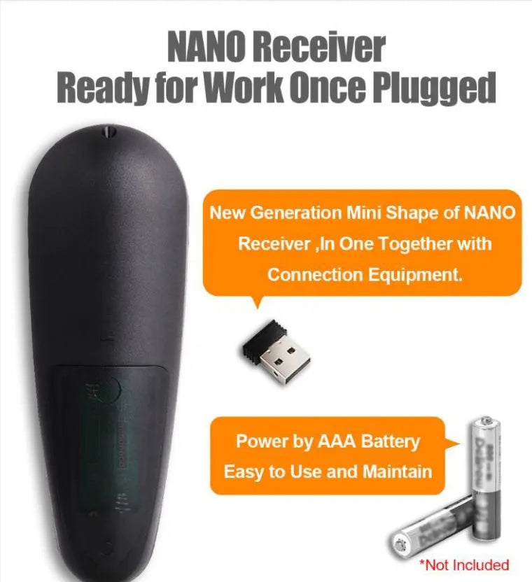 G30 wireless keyboard remote control with air mouse and nano receiver for smart TV and PC