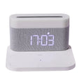 Modern minimalist desktop clock night light with wireless charging in black or white colours