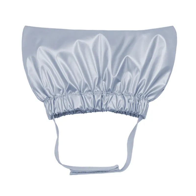Pet shower cap in gold colour with adjustable ear protection for dog or cat bathing