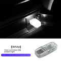 Car USB atmosphere light with touch switch, five colour modes, and RGB voice control in an ABS plastic housing