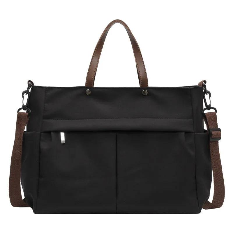 Nylon crossbody tote bag in milky white with short shoulder strap and flat base