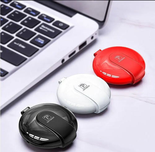 3-in-1 magnetic retractable style charger with three plugs and 1m cable for universal phone charging