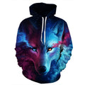 Mr 1991INC space galaxy sweatshirt with wolf print front view