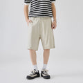 Men's cotton blend loose fit casual shorts in apricot with micro elasticity