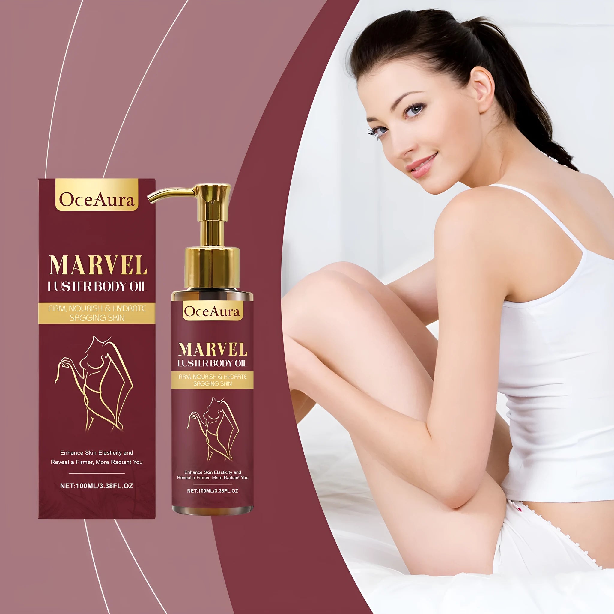 Gloss Care Body Massage Oil 100ml bottle with plant oil blend including jojoba and sweet almond oil