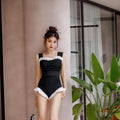 Triangle quick-drying slimming one-piece swimsuit for women in black, green, or pink, sizes M L XL