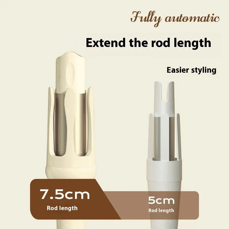 32mm automatic hair curler in pink or purple with UK voltage rating and plug adapters