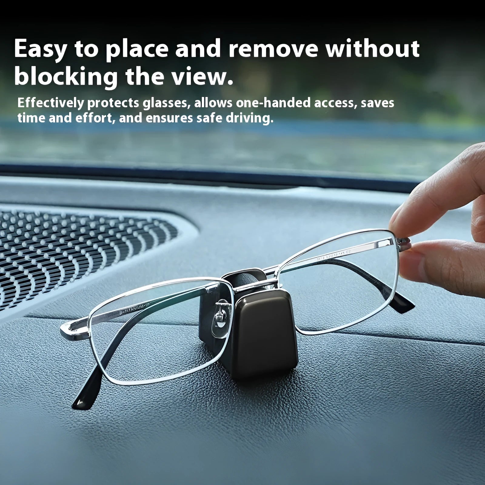 Zinc alloy leather car dashboard glasses clip for sunglasses storage