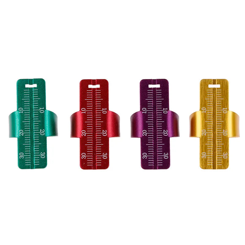 Aluminium alloy root canal ruler with clear scale for dental endodontic measurement, available in multiple colours, resistant to 135°C disinfection