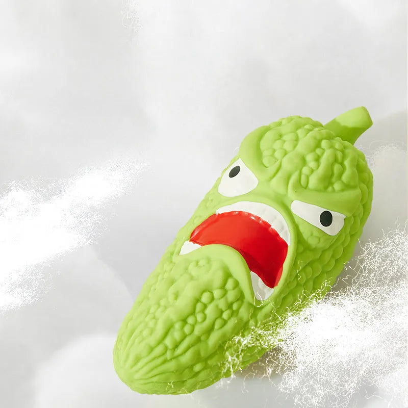 Bitter melon and chilli shaped dog toys with sound for chewing, tooth cleaning and boredom relief