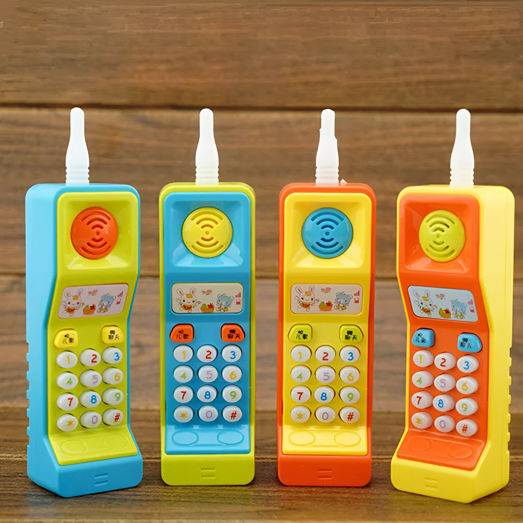 Children's educational electric toy with sound, light and cartoon animal music theme.