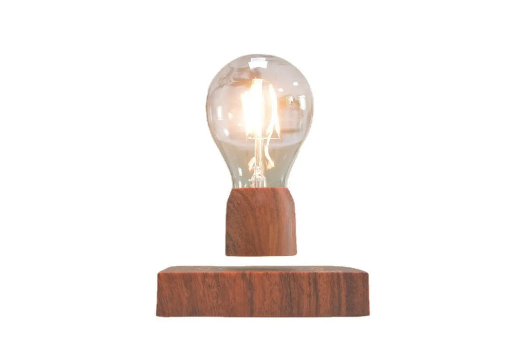 Magnetic levitation floating bulb lamp with imitation wood base