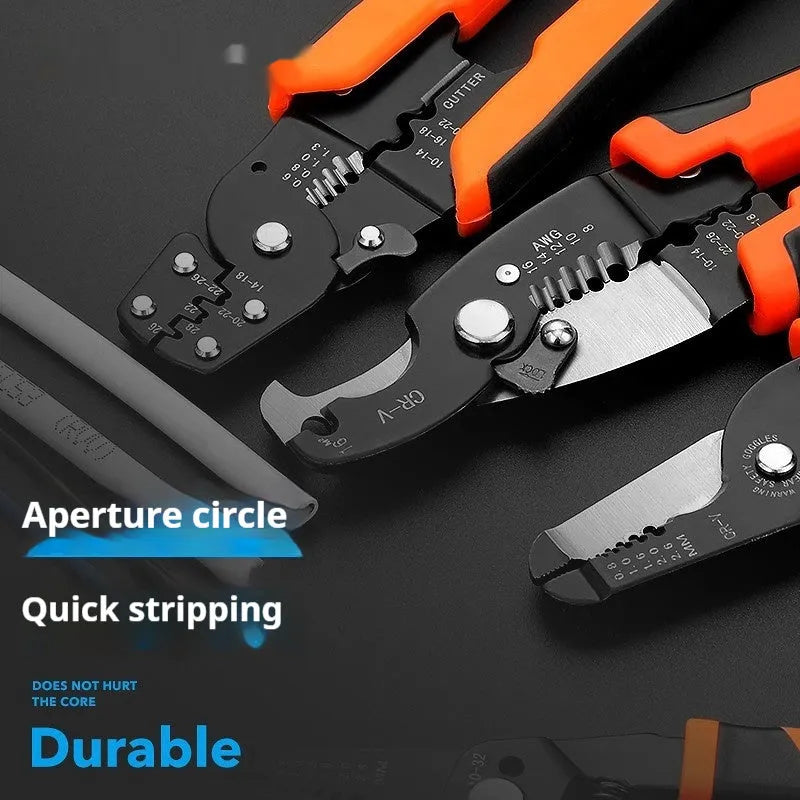 Fully automatic wire stripping pliers with high carbon steel blades for electrical installation